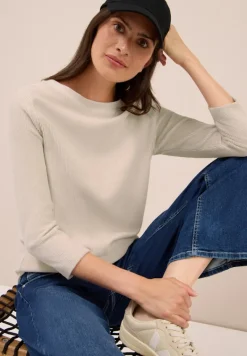 Cordshirt in Unifarbe oat milk beige