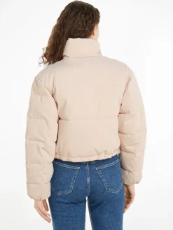 CORDUROY CROPPED PUFFER putty beige