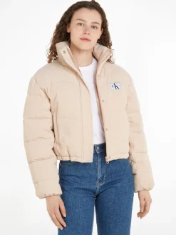 CORDUROY CROPPED PUFFER putty beige