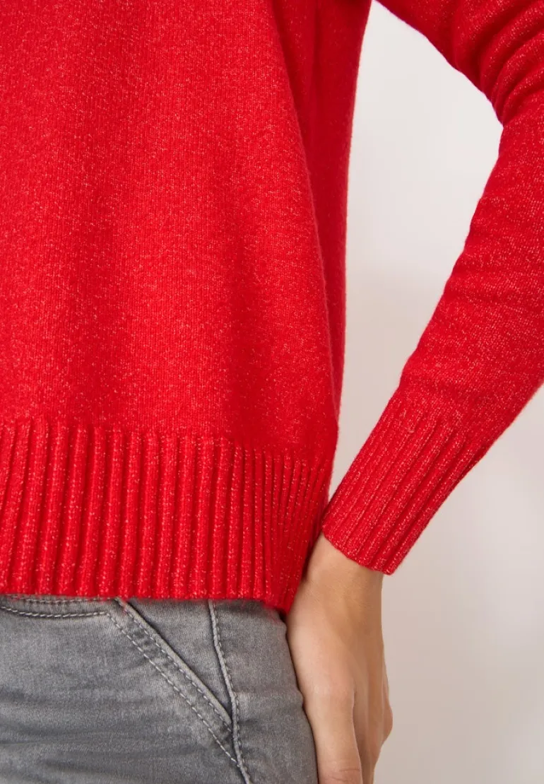 Cosy Cardigan mit Zipper fiery red melange