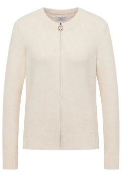 Cosy Cardigan mit Zipper oat milk beige melange