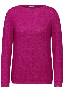 Cosy Langarmshirt jewel pink melange