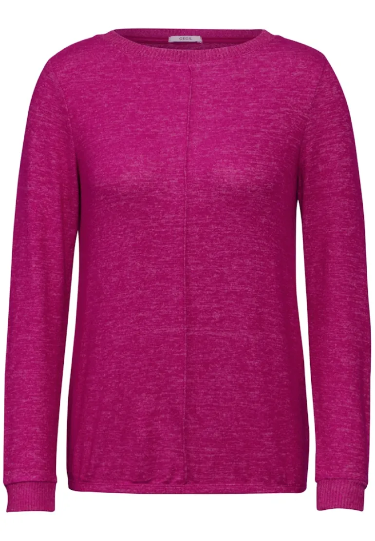 Cosy Langarmshirt jewel pink melange