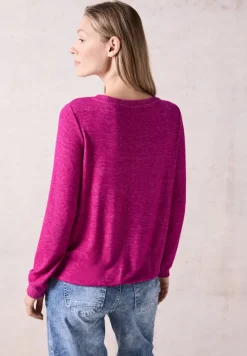 Cosy Langarmshirt jewel pink melange