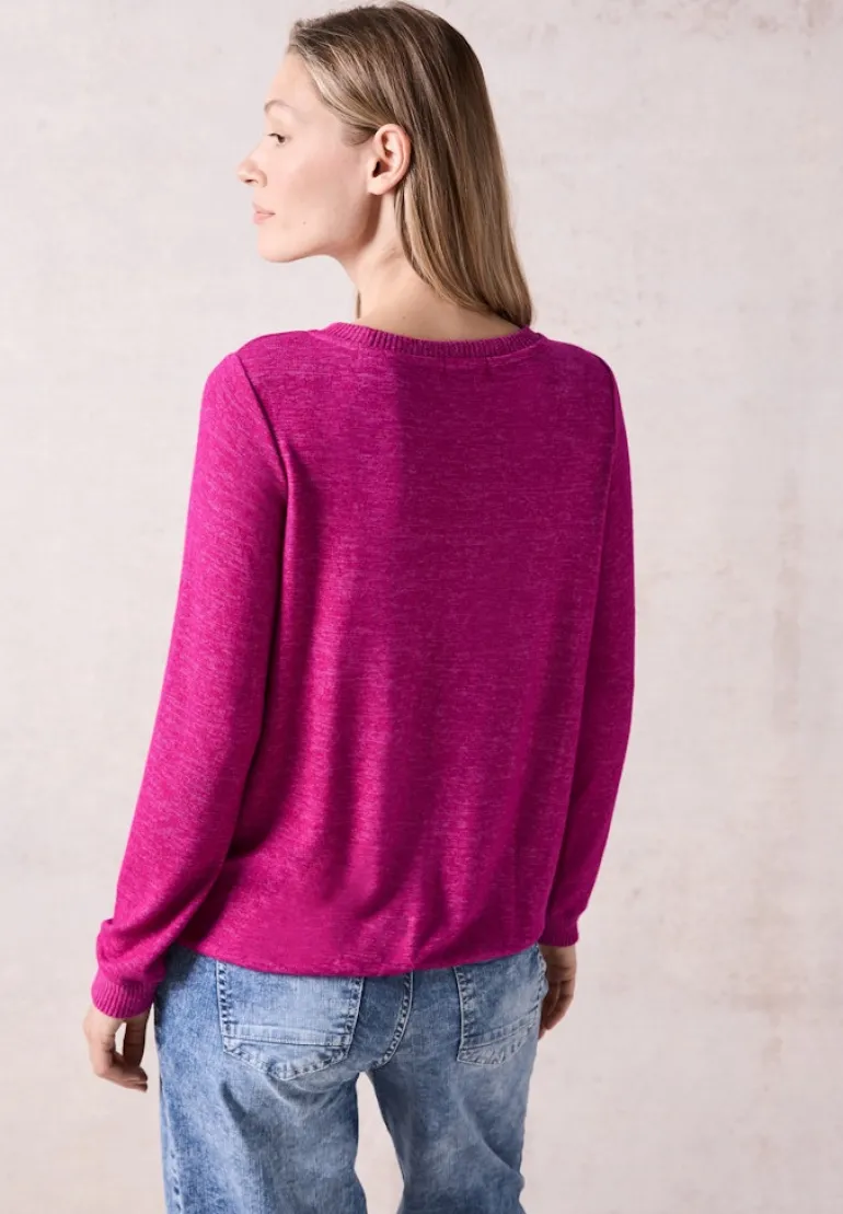 Cosy Langarmshirt jewel pink melange