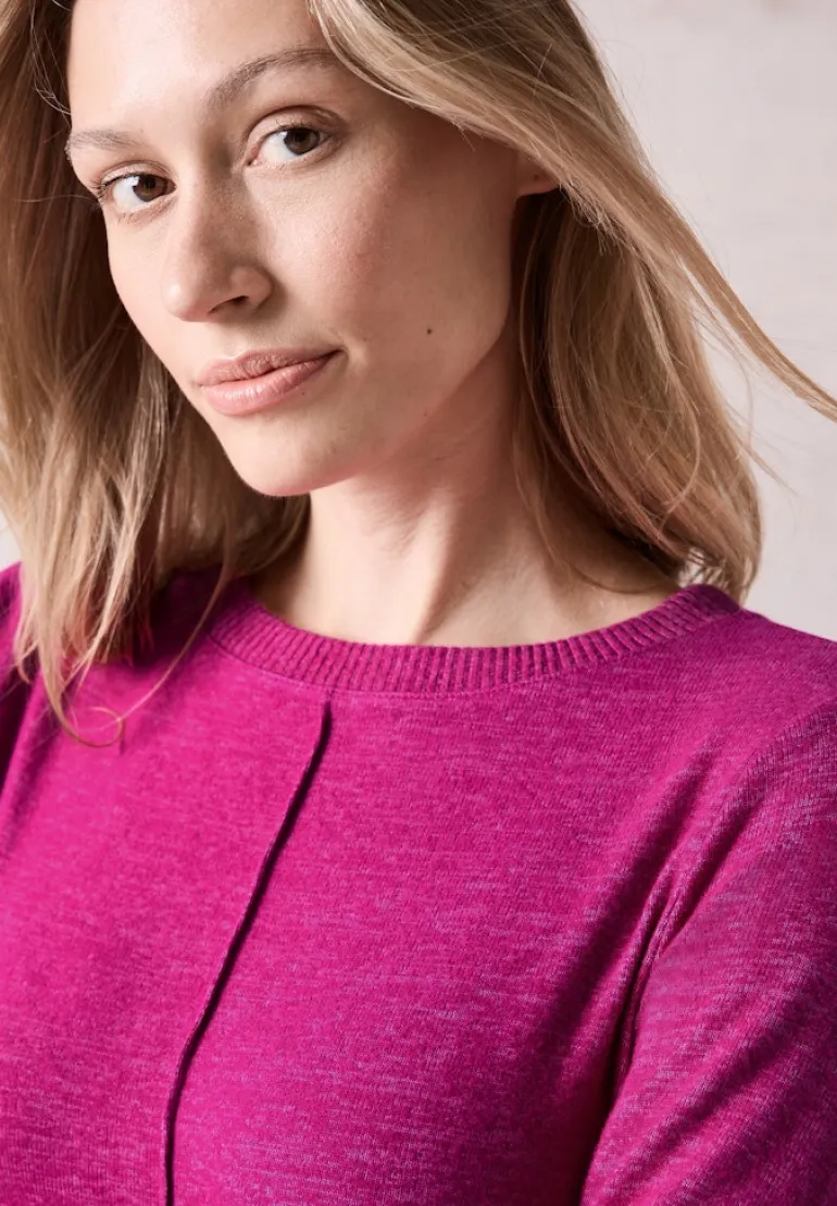 Cosy Langarmshirt jewel pink melange