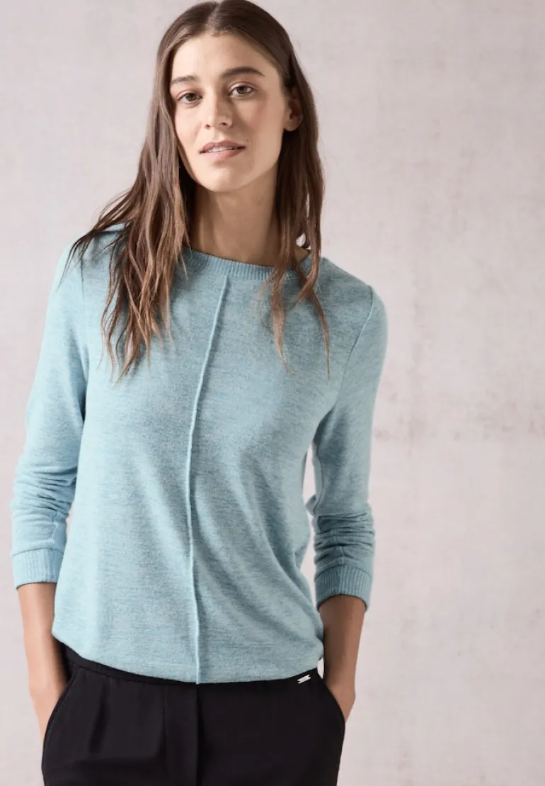 Cosy Langarmshirt turquoise melange