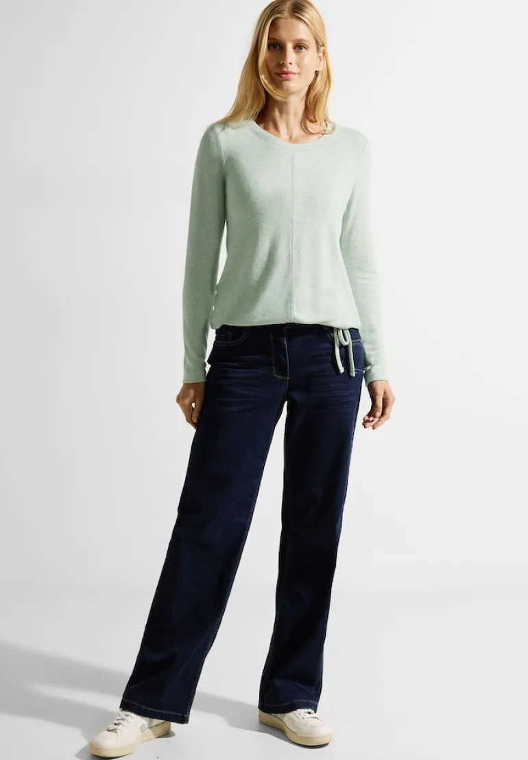 Cosy Melange Langarmshirt clear sage green melange