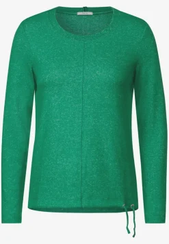 Cosy Melange Langarmshirt easy green melange