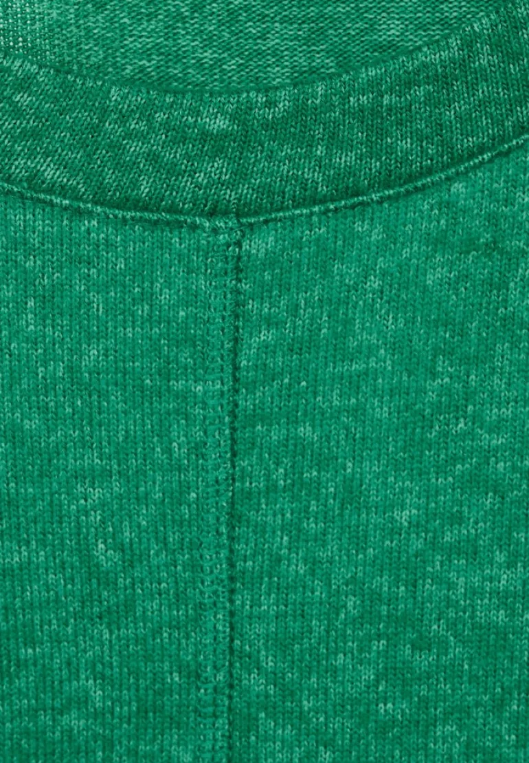 Cosy Melange Langarmshirt easy green melange