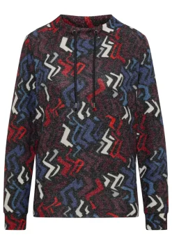 Cosy Shirt mit Grafikmuster black multi melange
