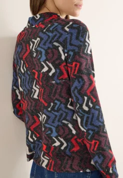 Cosy Shirt mit Grafikmuster black multi melange