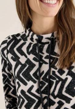 Cosy Shirt mit Grafikmuster light greige melange