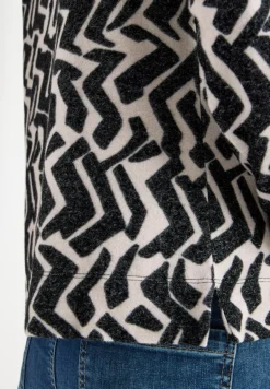 Cosy Shirt mit Grafikmuster light greige melange
