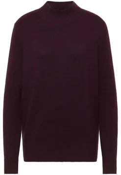 Cosy Turtleneck Pullover eggplant red melange