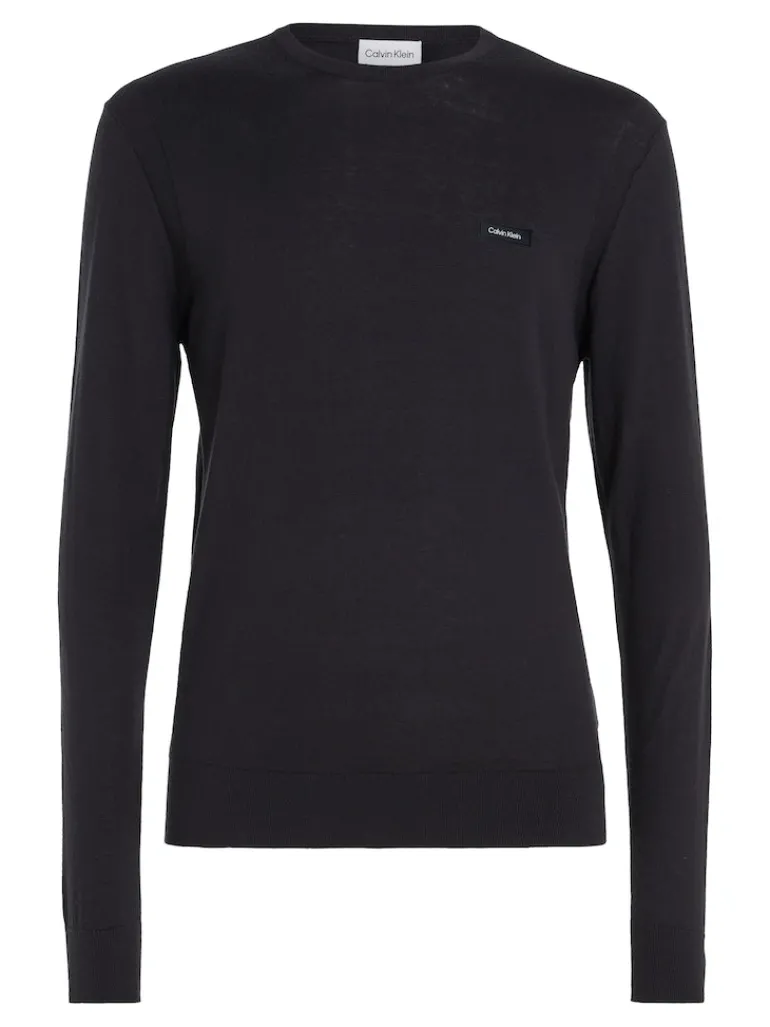 COTTON SILK BLEND CN SWEATER ck black