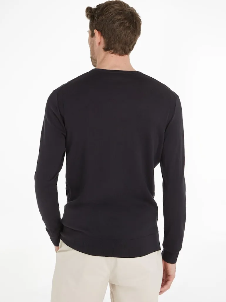 COTTON SILK BLEND CN SWEATER ck black