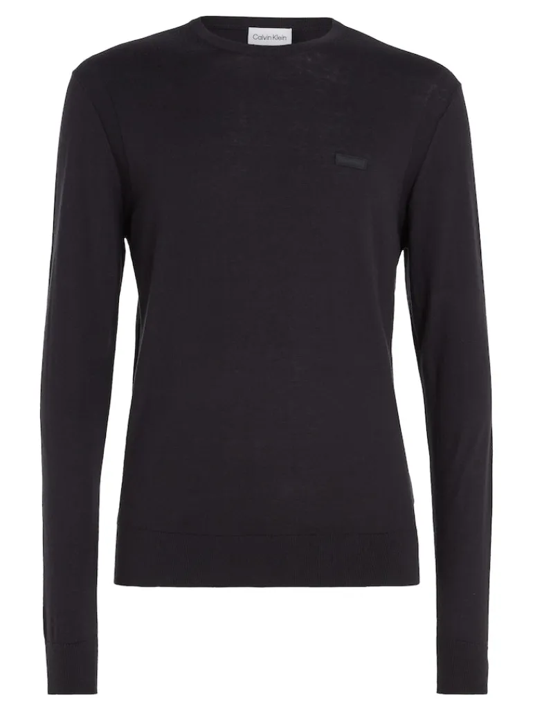 COTTON SILK BLEND CN SWEATER ck black