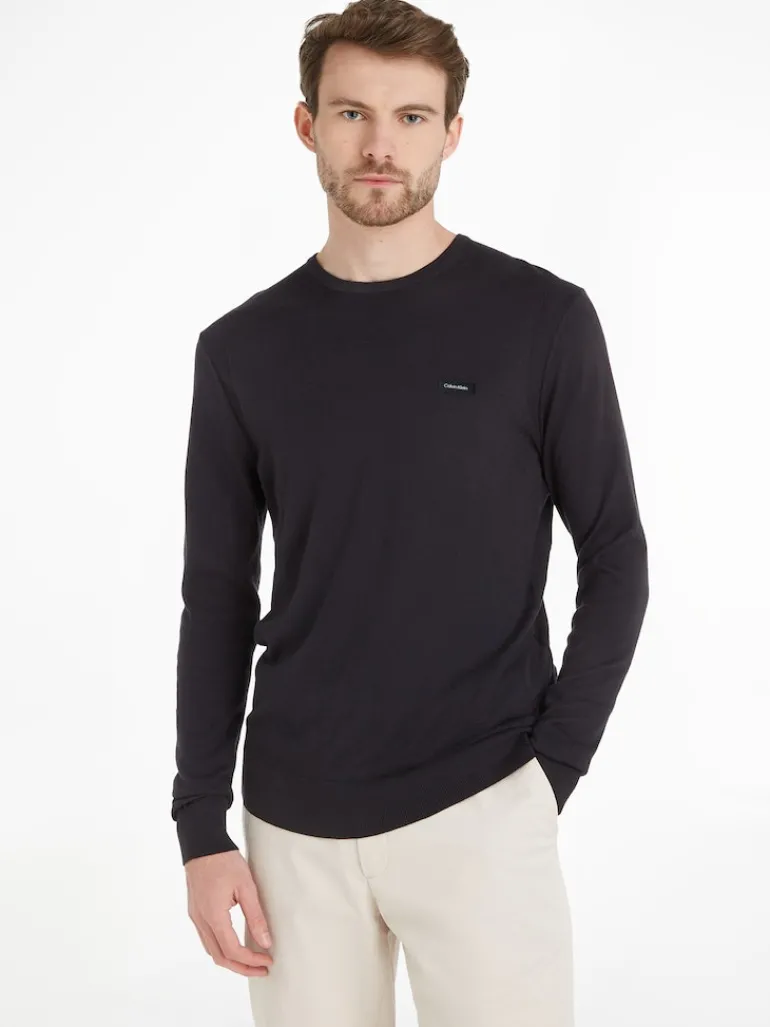 COTTON SILK BLEND CN SWEATER ck black