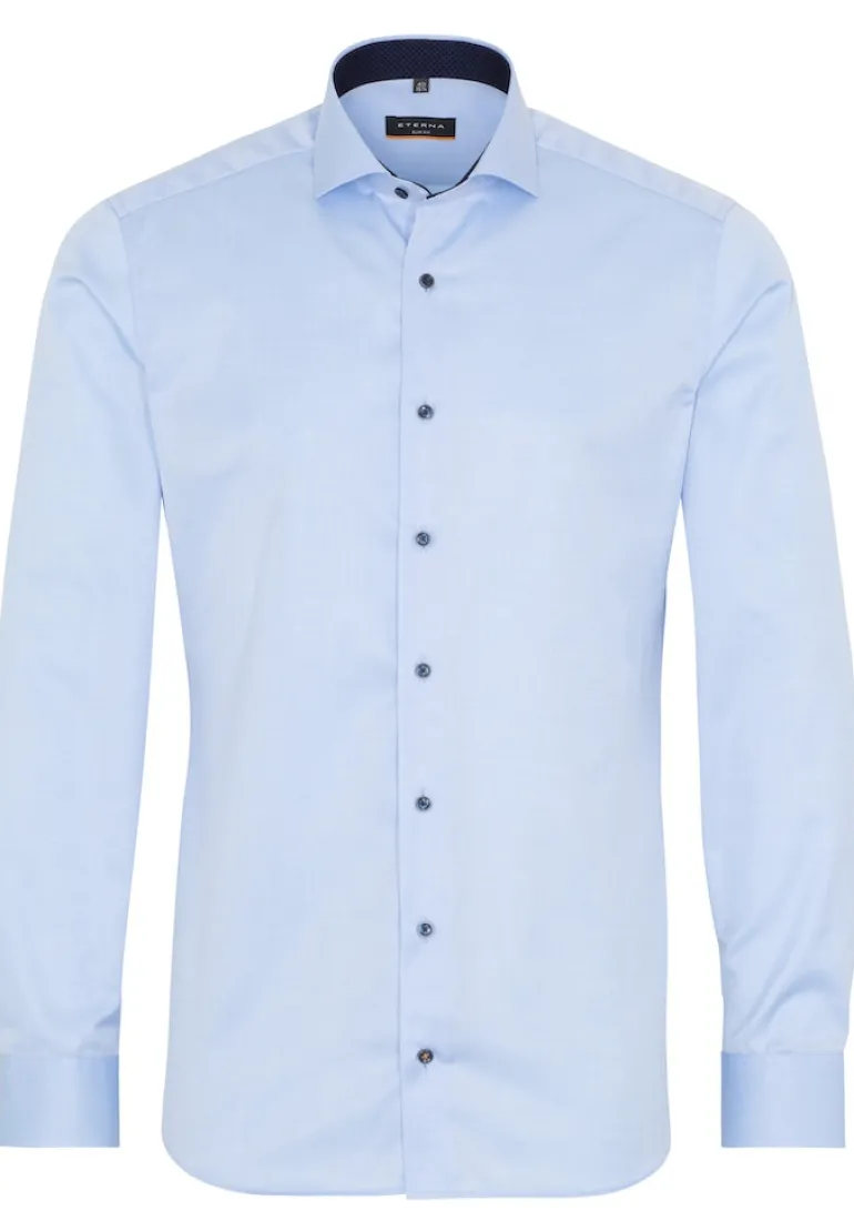 Cover Shirt Twill Langarm hellblau