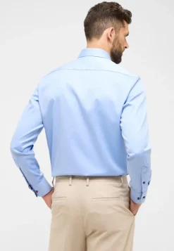 Cover Shirt Twill Langarm mittelblau