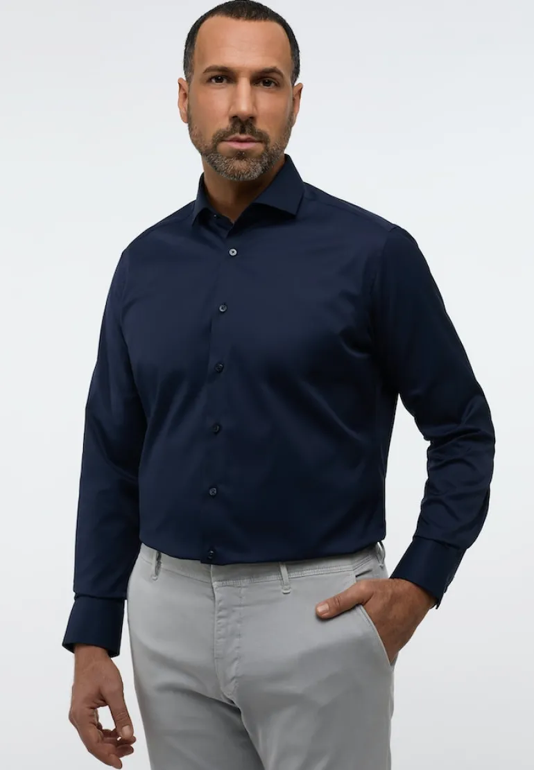 Cover Shirt Twill Langarm navy