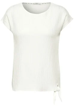 Crepe Knoten Bluse vanilla white