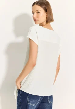 Crepe Knoten Bluse vanilla white