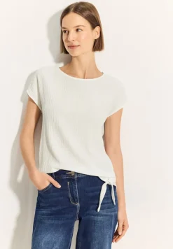 Crepe Knoten Bluse vanilla white