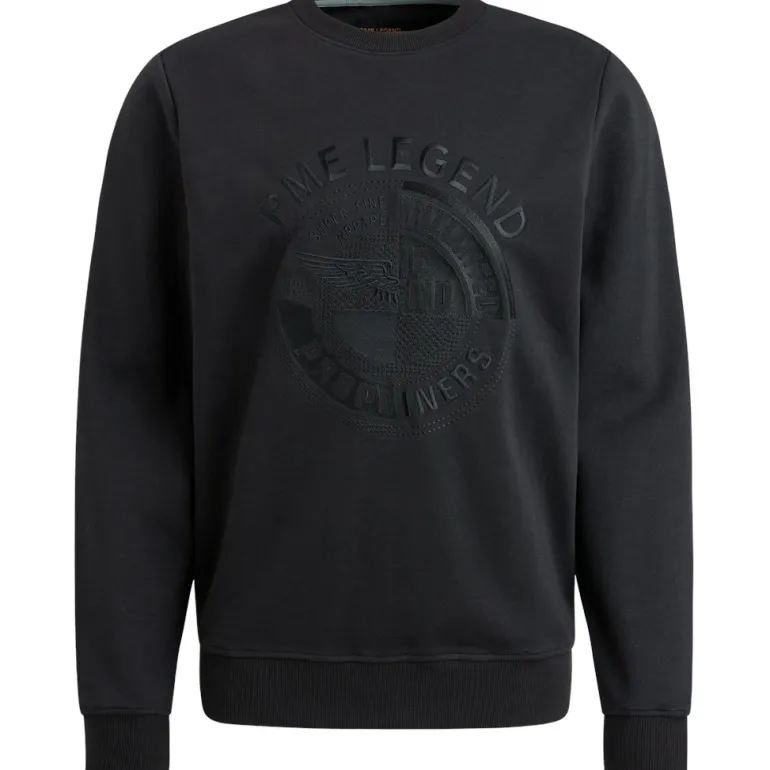 Crewneck pique double face sweat black