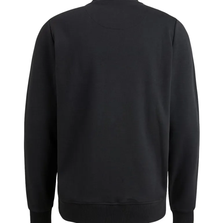 Crewneck pique double face sweat black