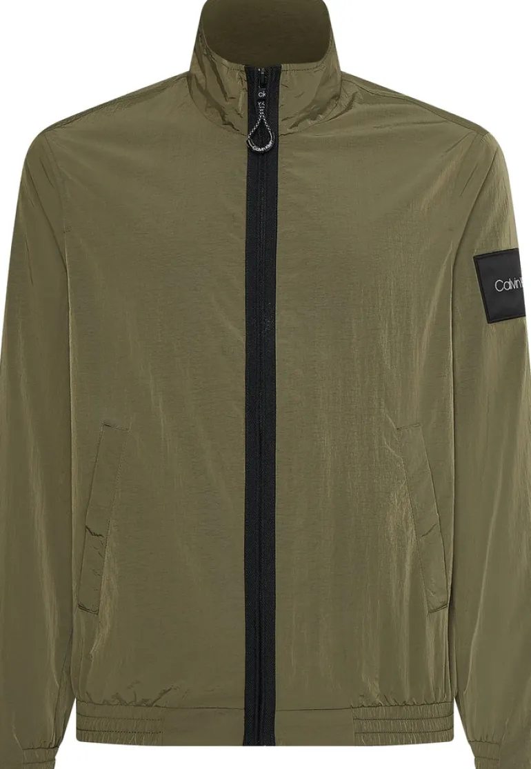 CRINKLE NYLON EASY BLOUSON delta green