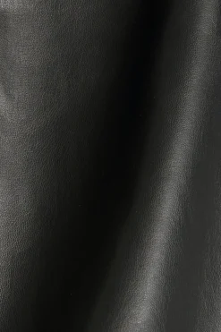 Cropped Hose in Leder-Optik mit Kordelzugbund black