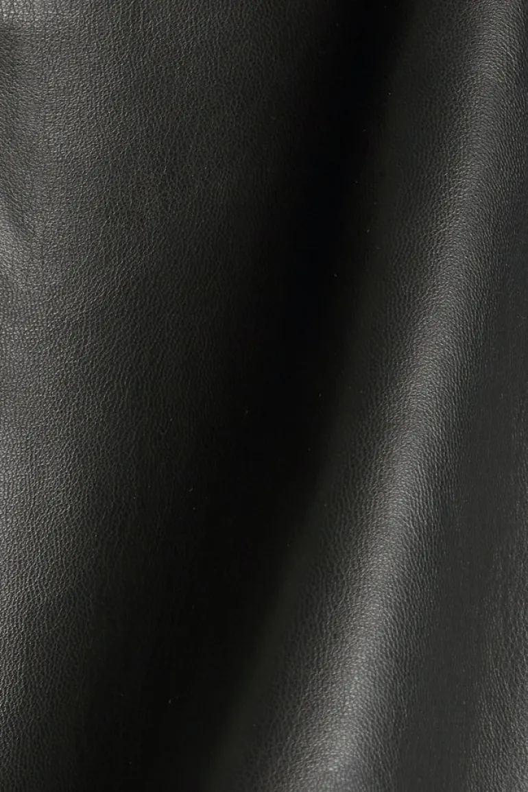 Cropped Hose in Leder-Optik mit Kordelzugbund black