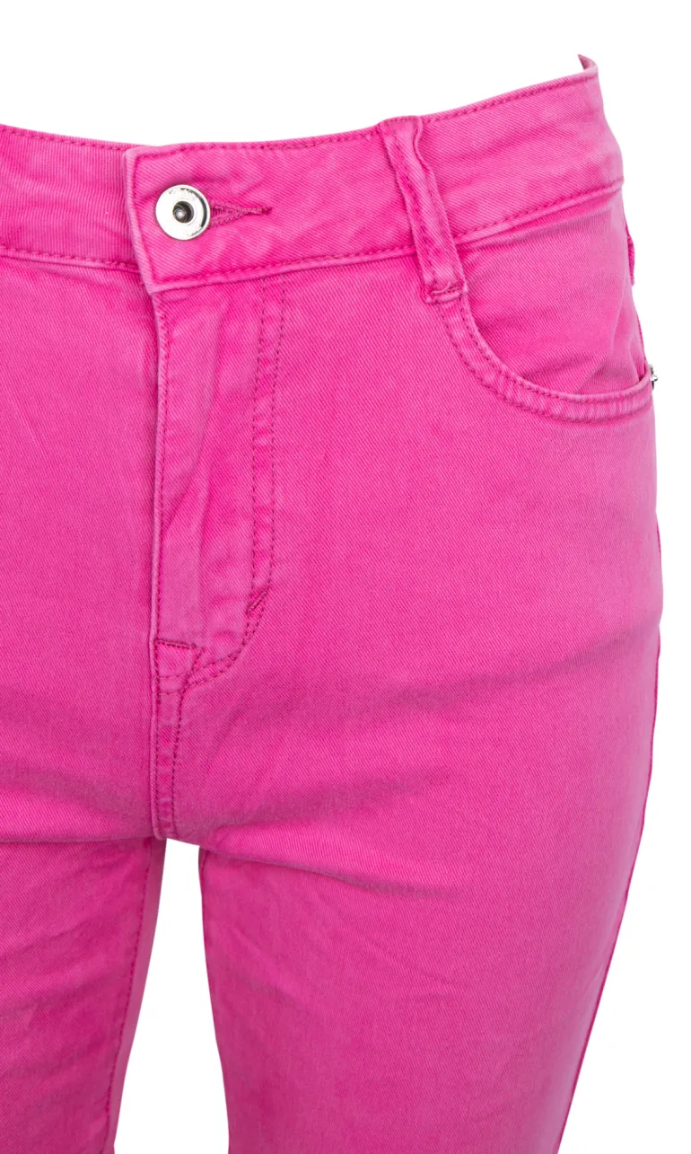Cropped Mini Flared Jeans pink