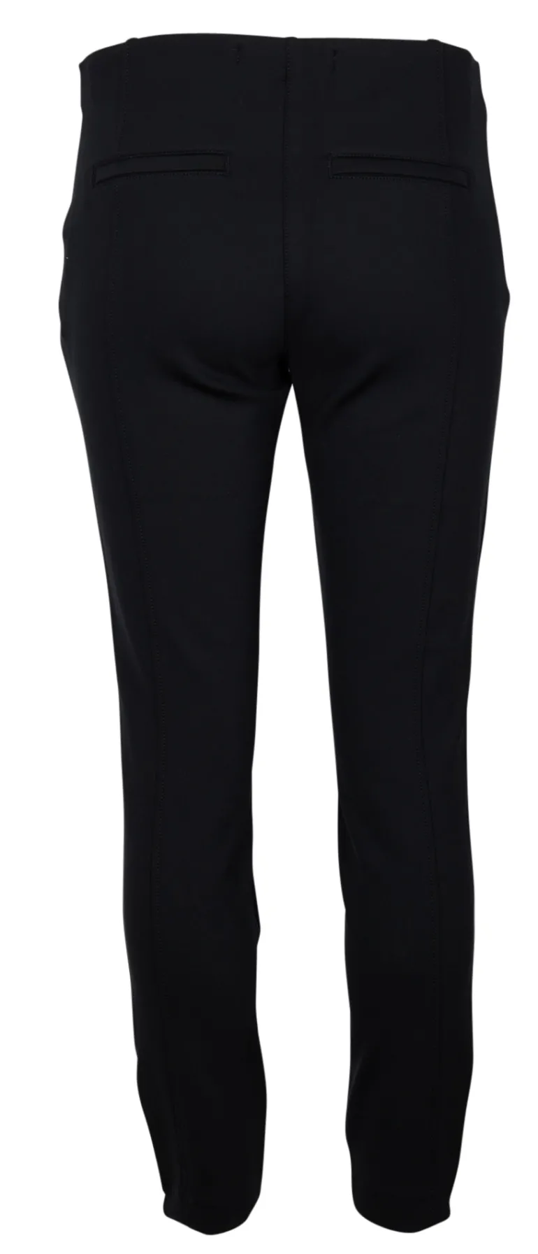 Cropped Stretchhose mit Zierleisten schwarz