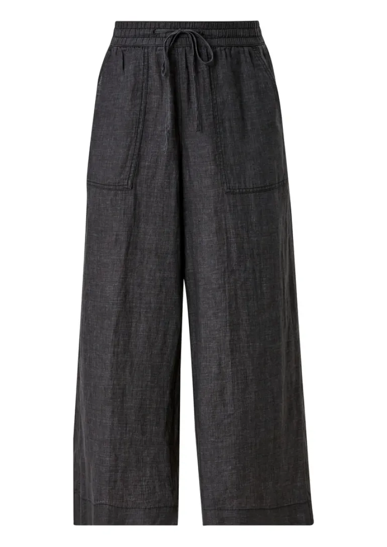 Culotte aus Leinen blau1