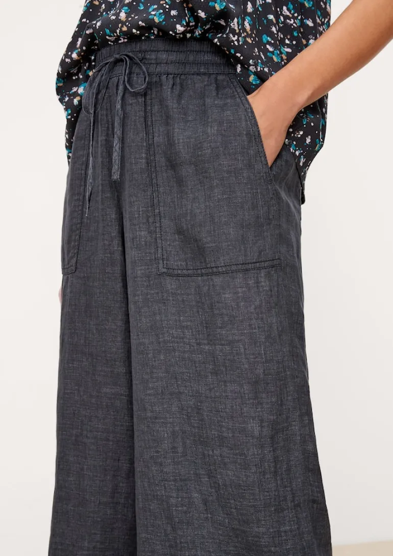 Culotte aus Leinen blau1