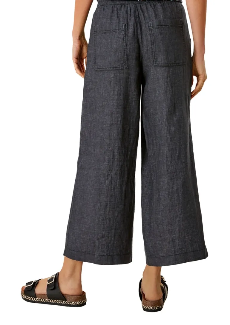 Culotte aus Leinen blau1
