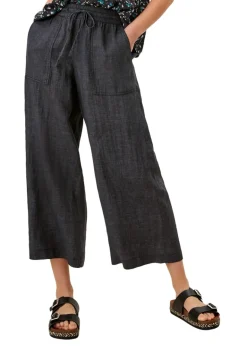 Culotte aus Leinen blau1