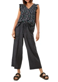 Culotte aus Leinen blau1