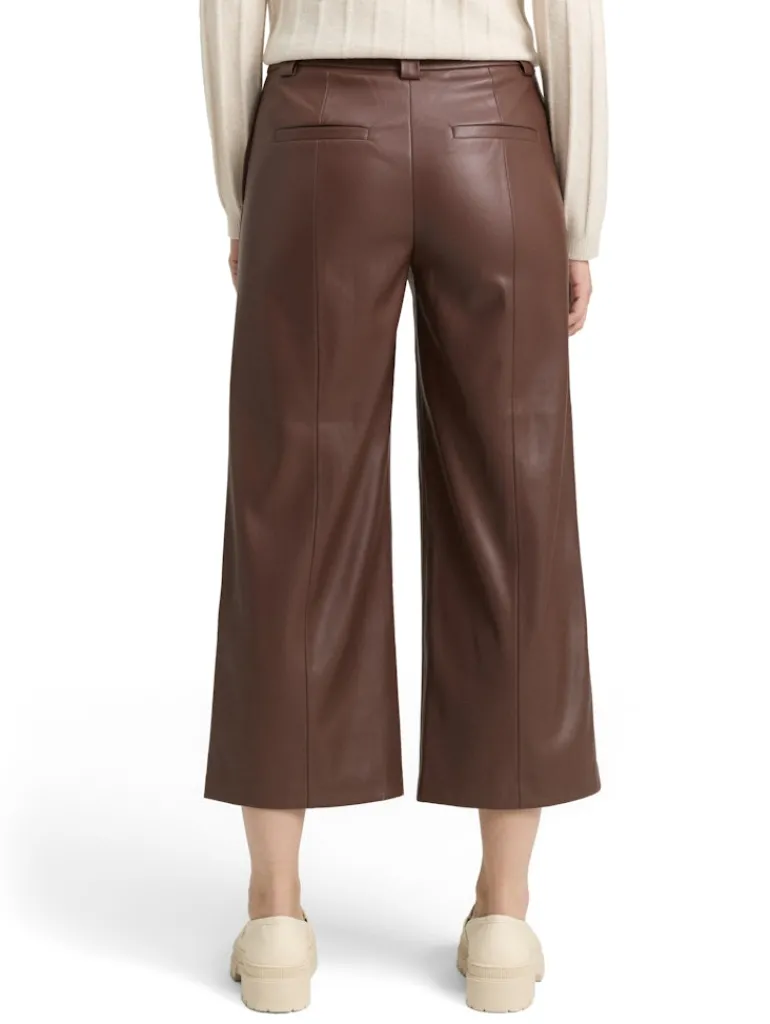 Culotte Hose in Lederoptik dark pecan brown