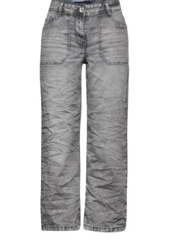 Culotte Jeans mit Bandana mid grey random wash