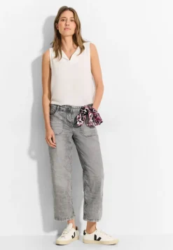 Culotte Jeans mit Bandana mid grey random wash