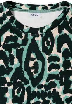 Cupro Touch Print-Shirt ink green