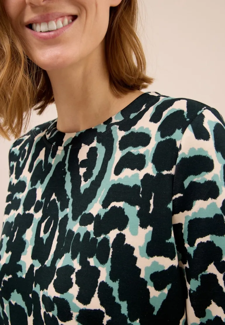 Cupro Touch Print-Shirt ink green