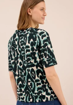 Cupro Touch Print-Shirt ink green