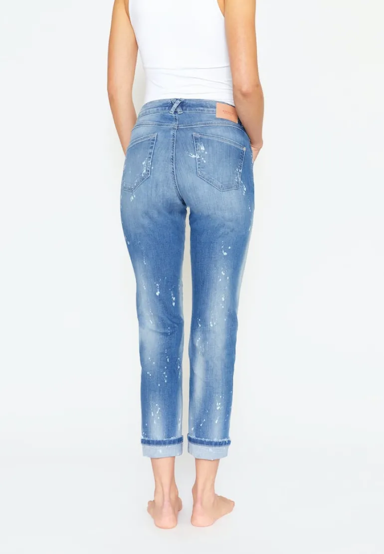 DARLEEN CROP TU mid blue fancy used destroyed