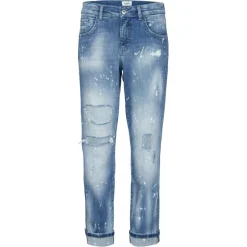 DARLEEN CROP TU mid blue fancy used destroyed