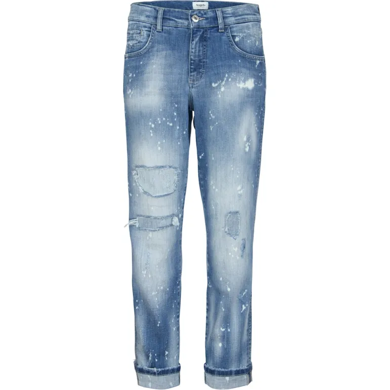 DARLEEN CROP TU mid blue fancy used destroyed